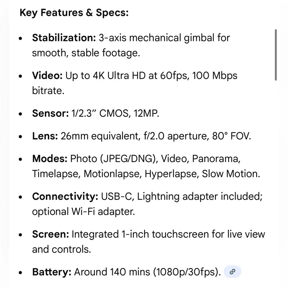 DJI Osmo Pocket OT110 Gimbal Camera with accessories